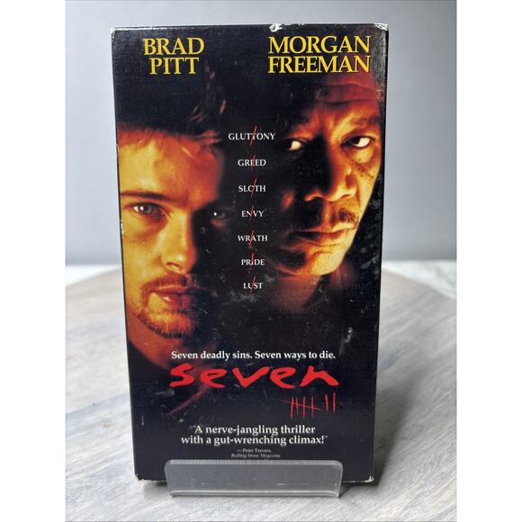 Seven VHS 1995 Brad Pitt Morgan Freeman Crime Thriller Horror Psychological Movi - Picture 1 of 3